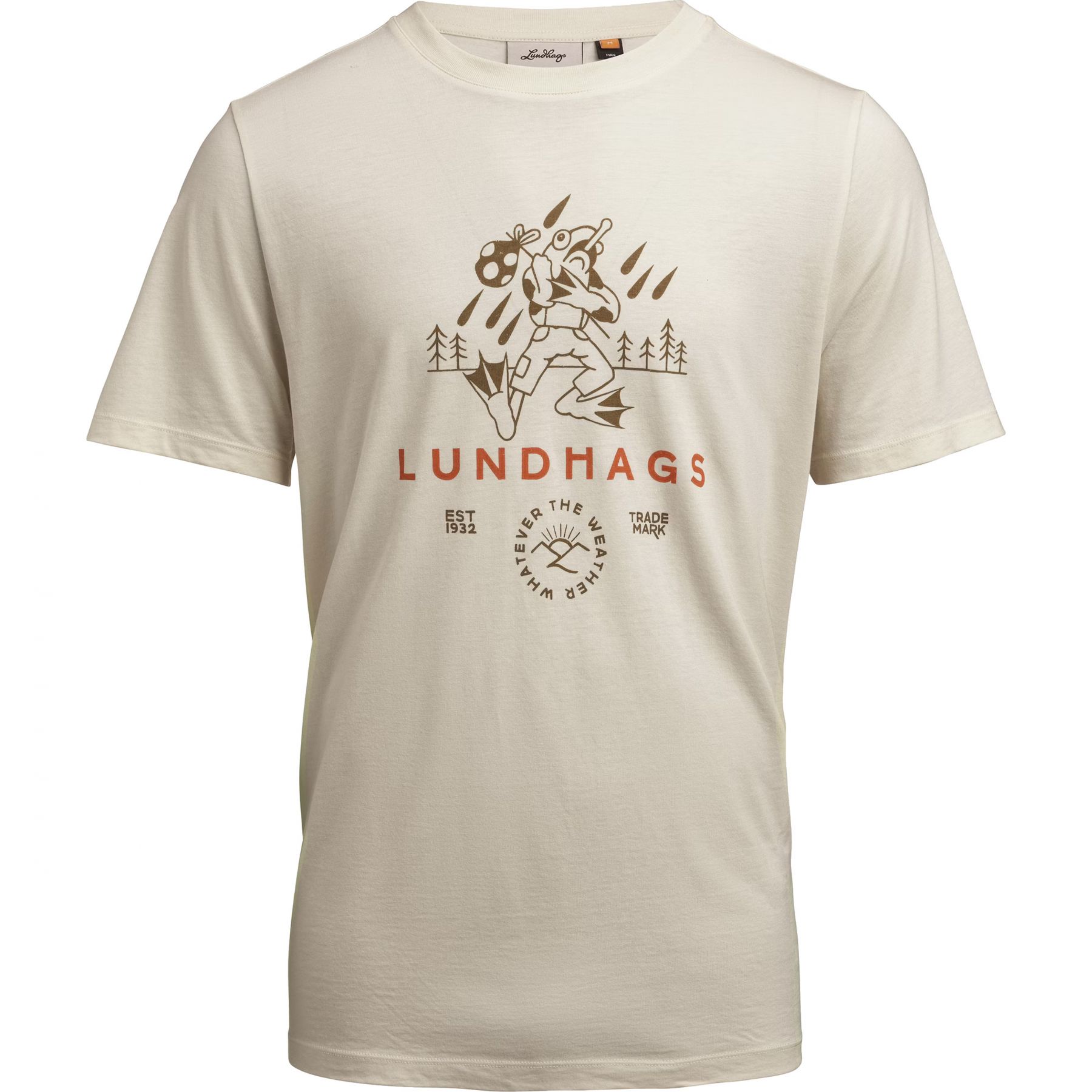 Lundhags Järpen Printed T-shirt, t-shirt, m??czyzna, bia?y