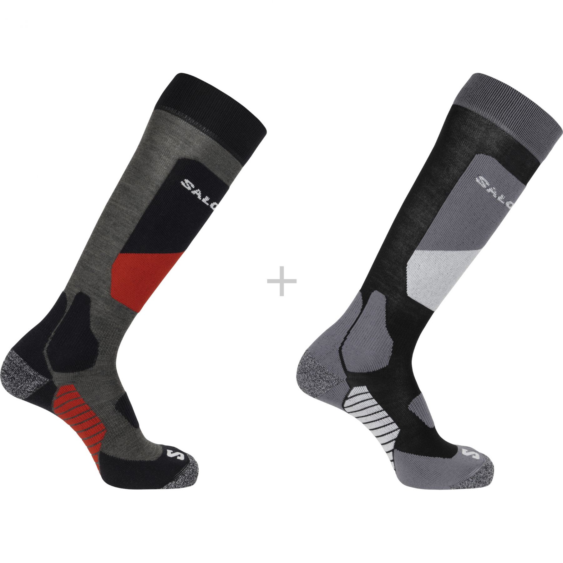 Salomon S/Access, skarpety narciarskie, 2-pack, czarno/ciemnoszare