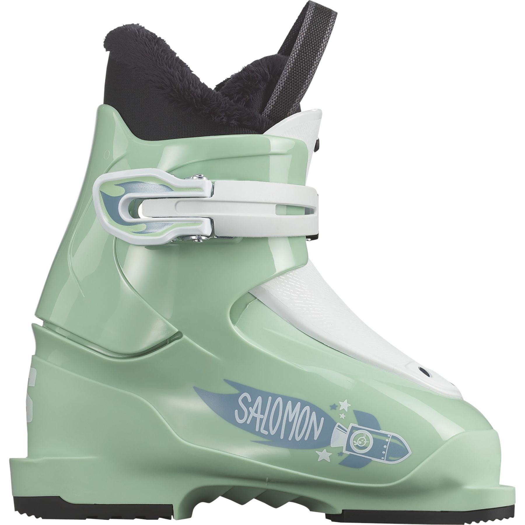 Фото - Лижні черевики Salomon T1, buty narciarskie, dziecięce, jasnozielone Mint/White/Copen Blu 